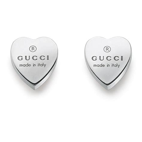 gucci heart sterling silver studs